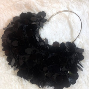 New York & Company Black Beaded Evening Bag